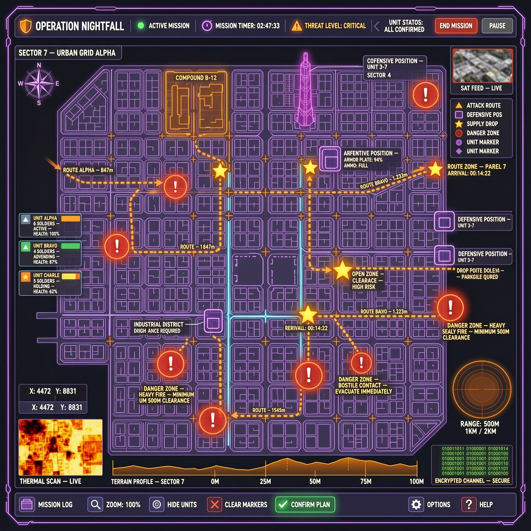 WestAce tactical map with markers and strategy overlay